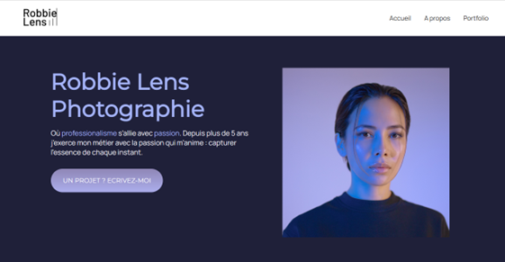 Photo du projet Html Css Robbie Lens réalisé sur Open Class Room